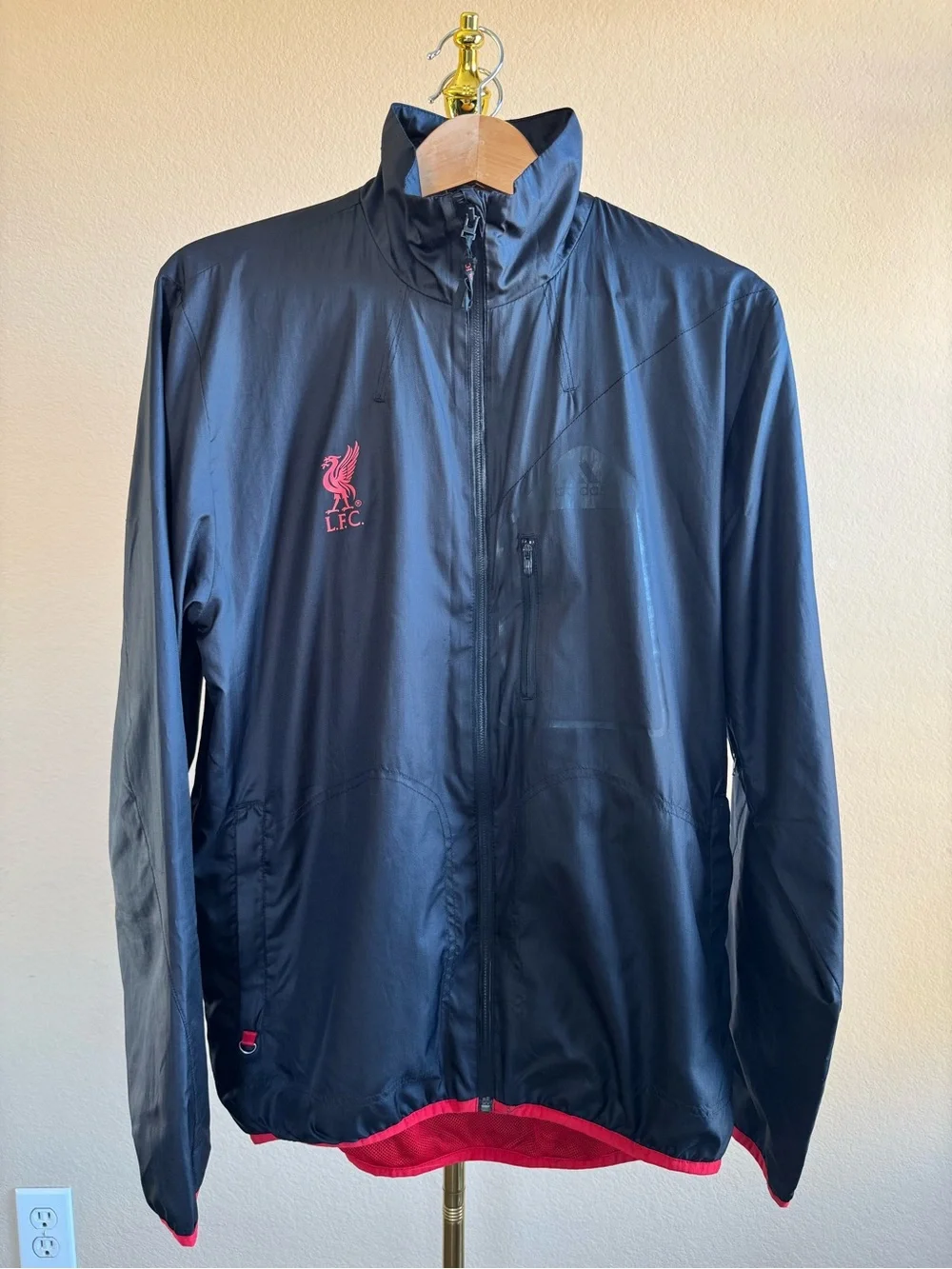VTG Adidas Liverpool 2009/2010 Windbreaker Jacket Soccer - Men's Medium Black
